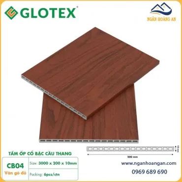Cổ Bậc Cầu Thang Nhựa Giả Vân Gỗ Glotex CB04