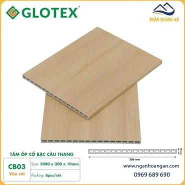 Cổ Bậc Cầu Thang Nhựa PVC Giả Gỗ  Glotex CB03