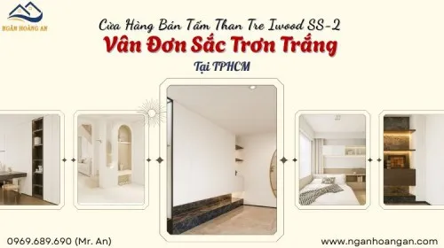 Cửa Hàng Bán Tấm Than Tre Iwood SS-2 Vân Đơn Sắc Trơn Trắng Tại TPHCM