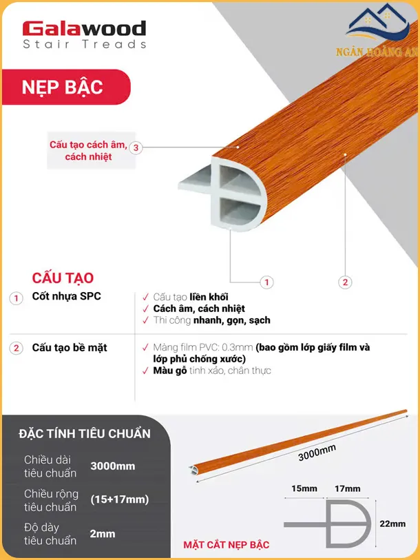 Đặc Điểm Cấu Tạo Của Nẹp Bậc Cầu Thang Galawood