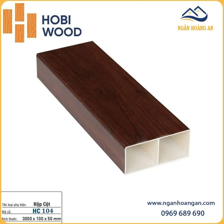 Hộp Cột Nhựa Giả Gỗ Trang Trí Cầu Thang Hobiwood HC104