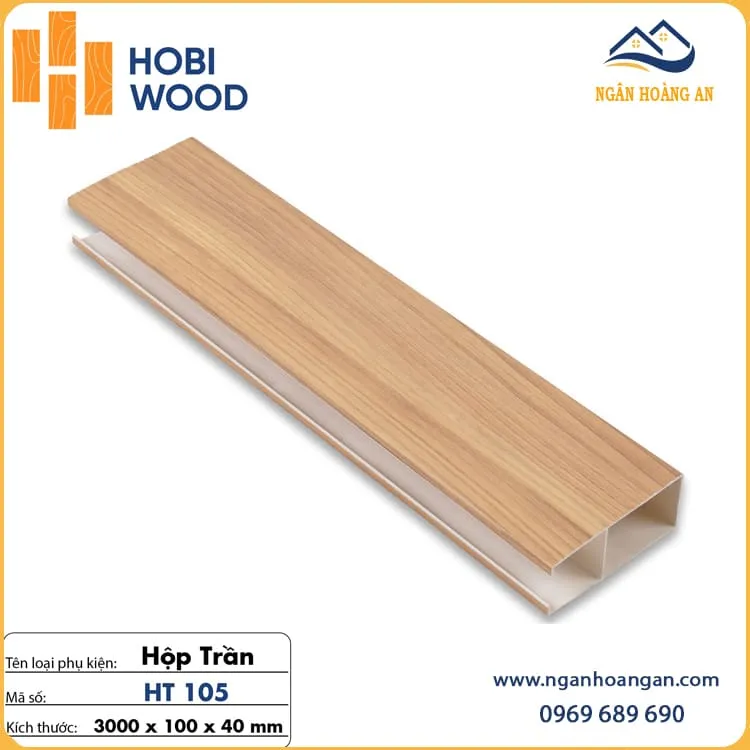 Hộp Trần U Nan Nhựa Giả Gỗ Hobiwood 100x40 HT105