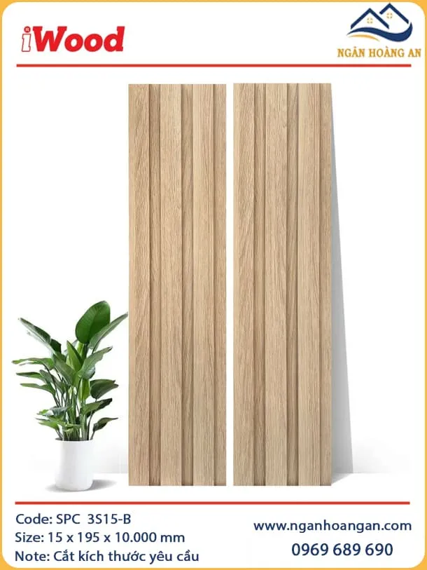 Lam 3 Sóng Nhựa Ốp Tường Trần Giả Gỗ iWood 3S15-B