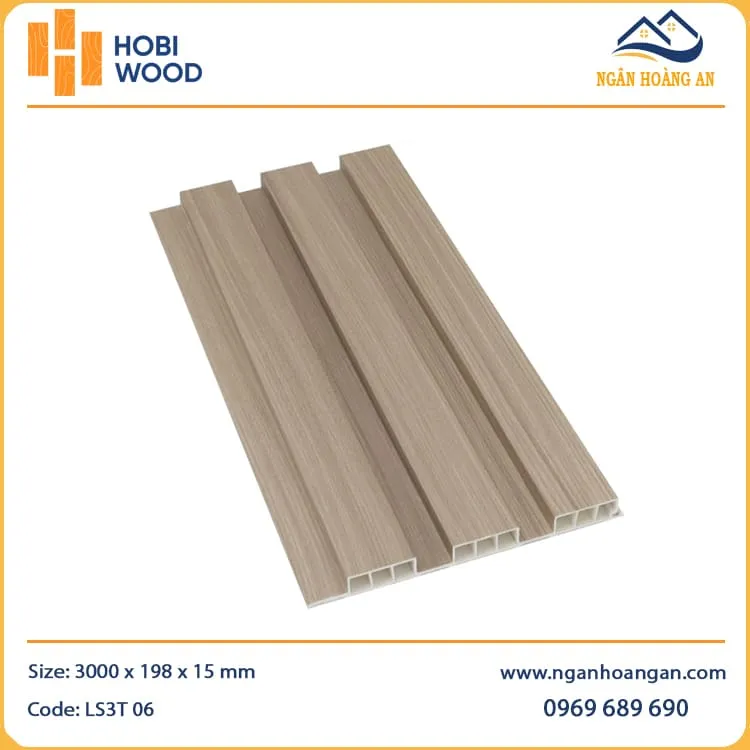 Lam 3 Sóng Thấp Nhựa Giả Gỗ Hobiwood LS3T-06 Tại TPHCM