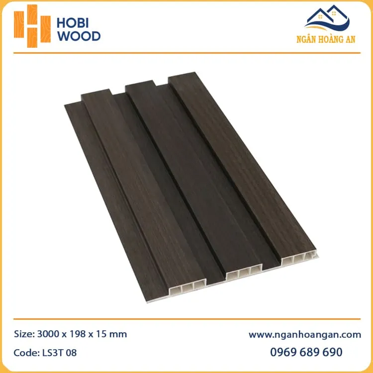 Lam 3 Sóng Thấp Nhựa Ốp Tường Hobiwood LS3T-08 Tại TPHCM Lam 3 Sóng Thấp Nhựa Ốp Tường Hobiwood LS3T-08 Tại TPHCM