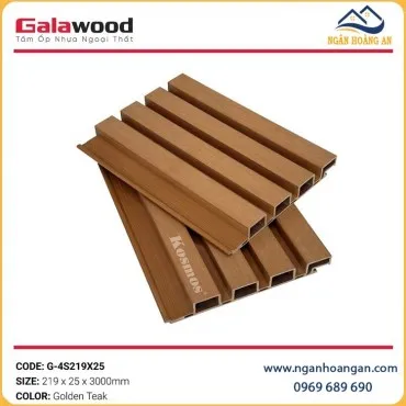 Lam 4 Sóng Gỗ Nhựa Phủ ASA Galawood G-4S219X25 Golden Teak