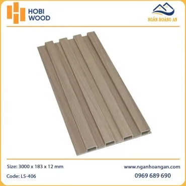 Lam 4 Sóng Nhựa Giả Gỗ Ốp Tường Hobiwood LS-406