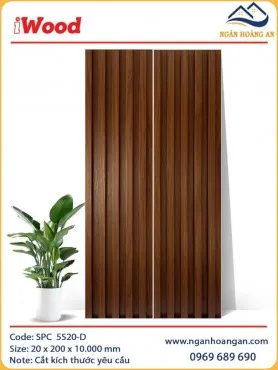 Lam 5 Sóng Nhựa Ốp Tường Giả  Gỗ iWood 5S20-D