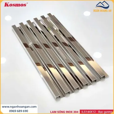 Lam 6 Sóng Inox 304 Bóng Gương Kosmos ILS144X12-BG Bạc Gương