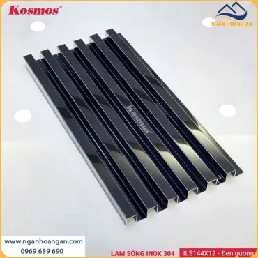 Lam 6 Sóng Inox 304 Kosmos ILS144X12-DG Đen Gương