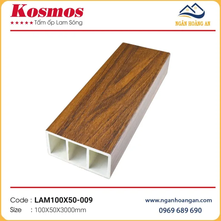 Lam Cột Nhựa Giả Gỗ Trang Trí Cầu Thang Kosmos LAM100X50-009