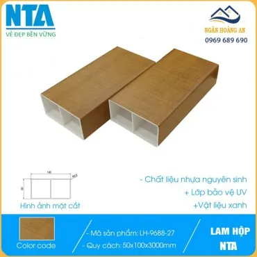 Lam Hộp Giả Gỗ Trang Trí Cầu Thang NTA 50x100 LH-9688