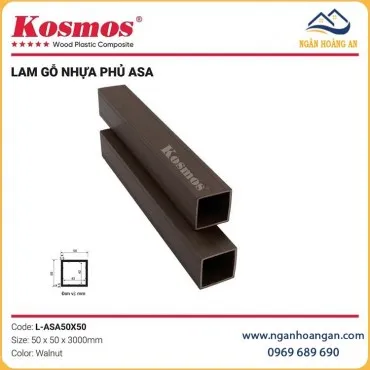 Lam Hộp Gỗ Nhựa Ngoài Trời Phủ ASA Kosmos L-ASA50X50 Walnut