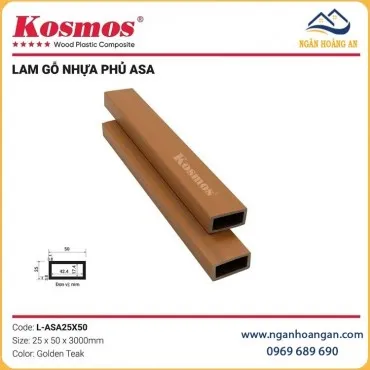 Lam Hộp Gỗ Nhựa Phủ ASA Kosmos L-ASA25X50 Golden TeaK