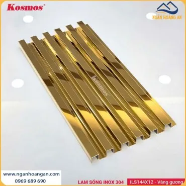 Lam Sóng Inox 304 Bóng Gương Kosmos ILS144X12-VG Vàng Gương