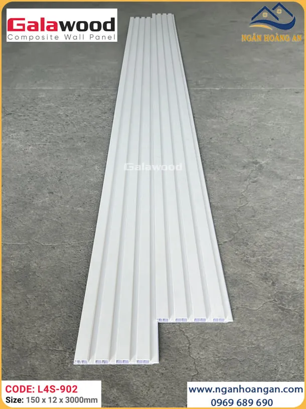Lam 4 Sóng Nhựa Ốp Tường Galawood L4S-902 Màu Trắng
