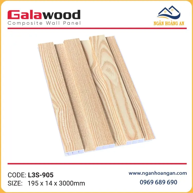 Lam Sóng Nhựa Ốp Tường Giả Gỗ Galawood L3S-905