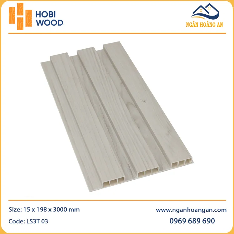 Lam Sóng Nhựa Ốp Tường Giả Vân Gỗ Hobiwood LS3T-03
