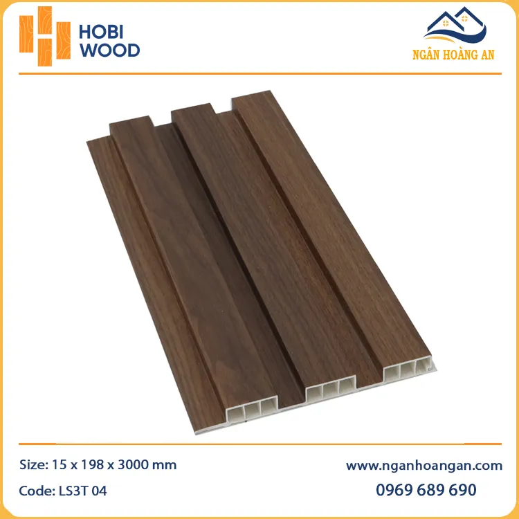 Lam Sóng Nhựa Ốp Tường Giả Vân Gỗ Hobiwood LS3T-04