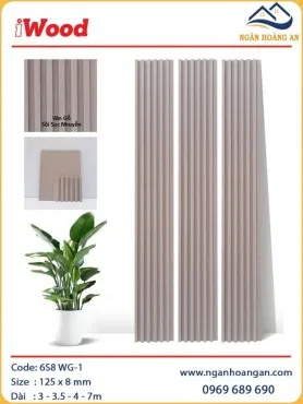 Tấm Ốp Lam Sóng Than Tre Giả Vân Gỗ Sồi iWood 6S8 WG-1