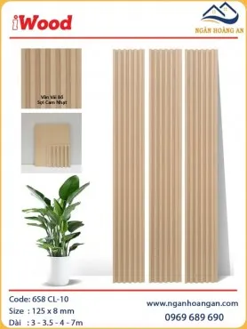 Tấm Ốp Lam Sóng Than Tre Vân Vải iWood 6S8 CL-10