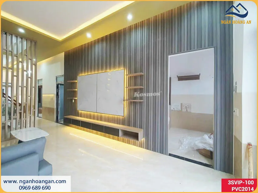 Lam Sóng Và PVC Ốp Trang Trí Vách Tivi Độc Đáo - Sang Trọng