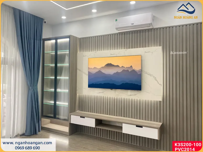 Lam Sóng Và PVC Ốp Trang Trí Vách Tivi Độc Đáo - Sang Trọng