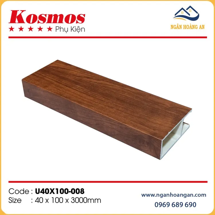 Lam Treo Trần Nan U Nhựa Giả Gỗ Kosmos U40X100-008