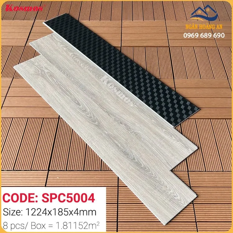Lát Sàn Nhựa Giả Gỗ Hèm Khoá Kosmos SPC5004