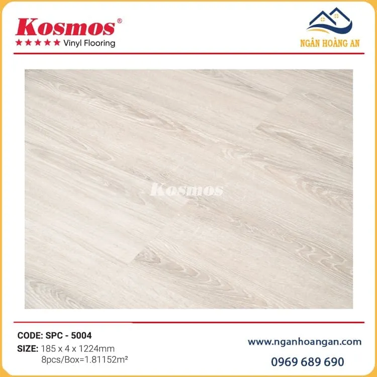 Lát Sàn Nhựa Giả Gỗ Hèm Khoá Kosmos SPC5004