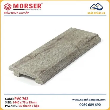 Len Chân Tường Nhựa Giả Gỗ Morser PVC762 Cao 75mm
