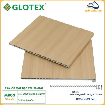 Mặt Bậc Cầu Thang Nhựa PVC Giả Gỗ Glotex MB03