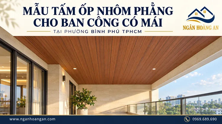 Mẫu Tấm Ốp Nhôm Phẳng Cho Ban Công Có Mái Tại Phường Bình Phú TPHCM
