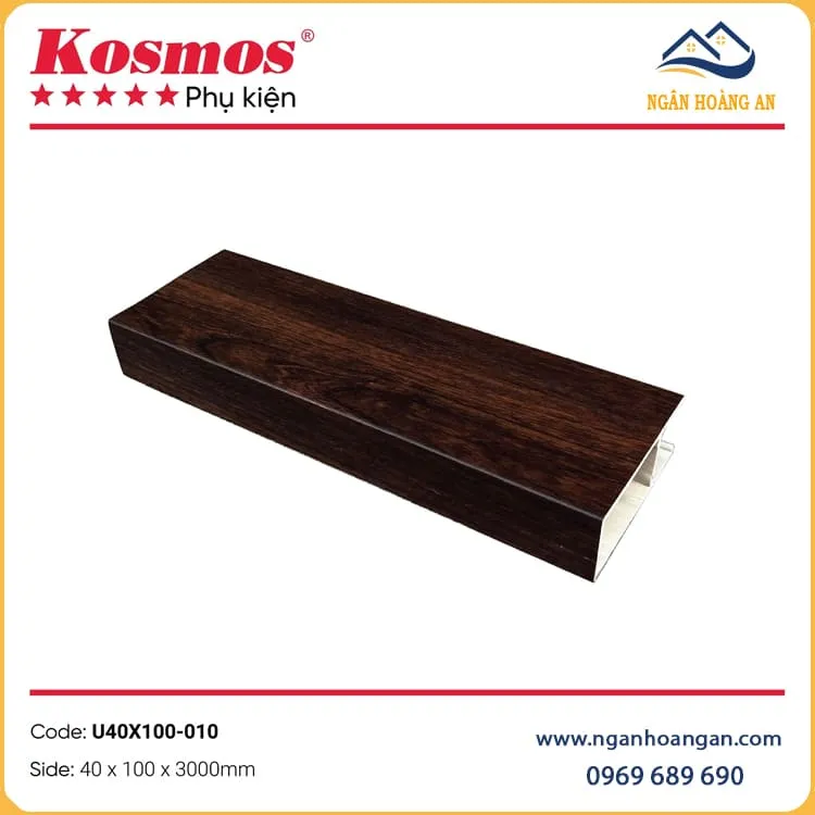Nan U Trần Nhựa Giả Gỗ Kosmos U40X100-010 Nan U Trần Nhựa Giả Gỗ Kosmos U40X100-010