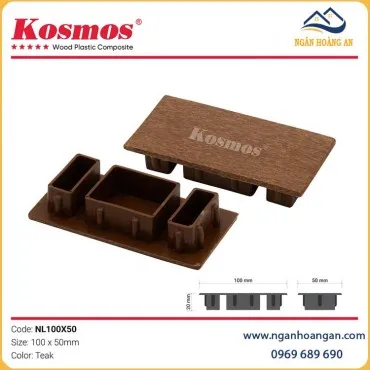 Nắp Chụp Đầu Thanh Lam Gỗ Nhựa 2 Da Kosmos NL100X50 Teak