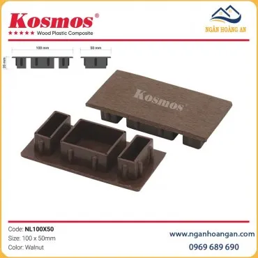 Nắp Chụp Đầu Thanh Lam Trang Trí 2 Da Kosmos NL100X50 Walnut