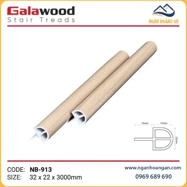 Nẹp Bậc Cầu Thang Nhựa PVC Vân Gỗ Galawood NB-913