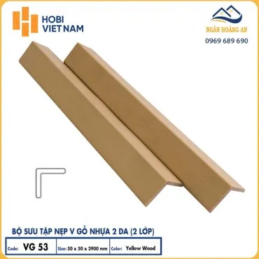 Nẹp Chữ V Gỗ Nhựa Ngoài Trời 2 Da Hobiwood VG53 Yellow Wood