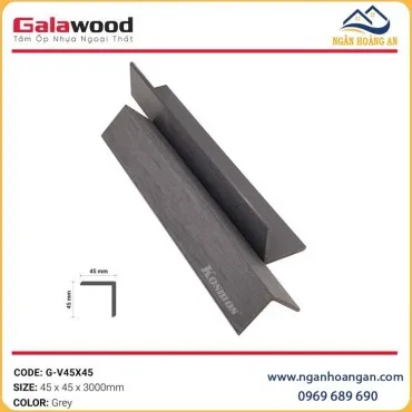 Nẹp Chữ V Gỗ Nhựa Ngoài Trời ASA Galawood G- V45X45 Grey
