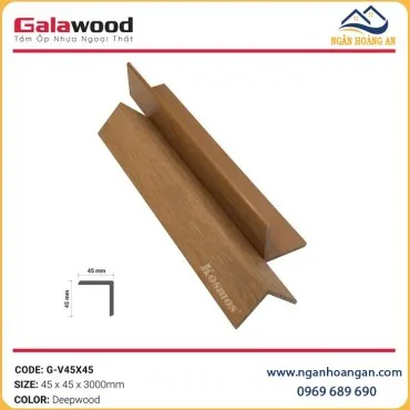 Nẹp Chữ V Gỗ Nhựa Phủ ASA Galawood G-V45X45 Deepwood
