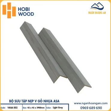 Nẹp Chữ V Ngoài Trời Phủ ASA Hobiwood V45x45 Vasa 003 Light Grey
