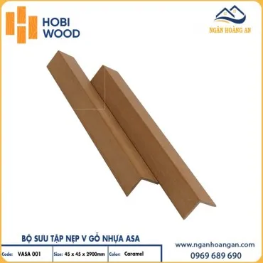 Nẹp Chữ V Ngoài Trời Phủ ASA Hobiwood V45x45 VaSa 001 Caramel