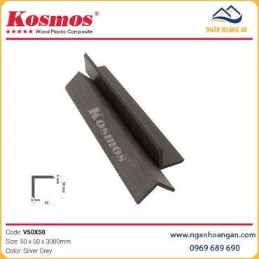 Nẹp Góc V Gỗ Nhựa 2 Da Ngoài Trời Kosmos V50X50 Silver Grey