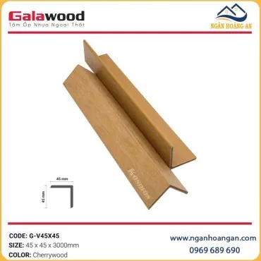 Nẹp Góc V Ngoài Trời Phủ ASA Galawood G-V45X45 Cherrywood