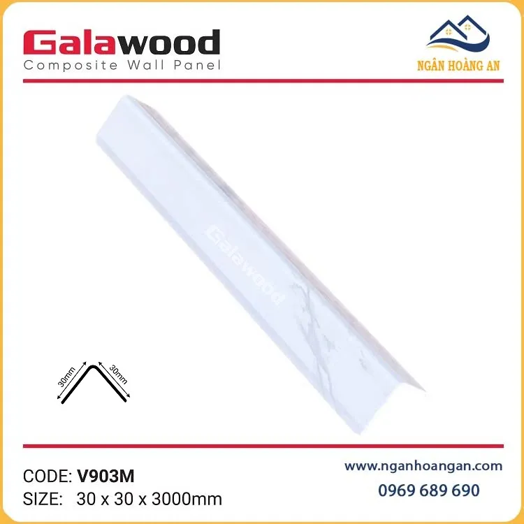 Nẹp Góc V30x30 Nhựa Màu Trắng Vân Đá Galawood V903M Nẹp Góc V30x30 Nhựa Màu Trắng Vân Đá Galawood V903M