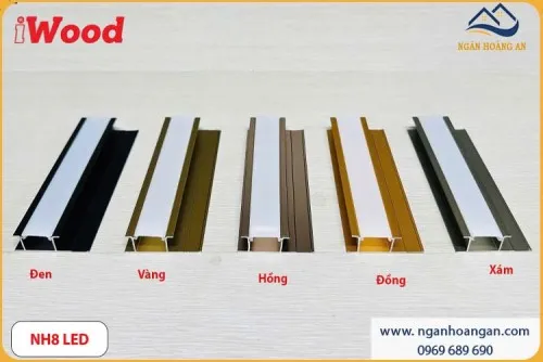 Nẹp Nhôm H8 LED Tấm Ốp Than Tre iWood NNH8-Led