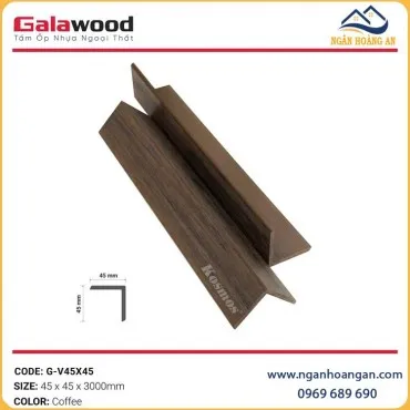 Nẹp V Gỗ Nhựa Ngoài Trời Phủ ASA Galawood G-V45X45 Coffee