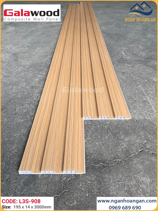 Nhựa Lam Sóng Giả Gỗ Ốp Trần Galawood-L3S-908