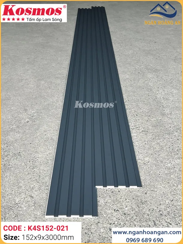 Nhựa Lam Sóng Giả Gỗ Ốp Tường Kosmos K4S152-021