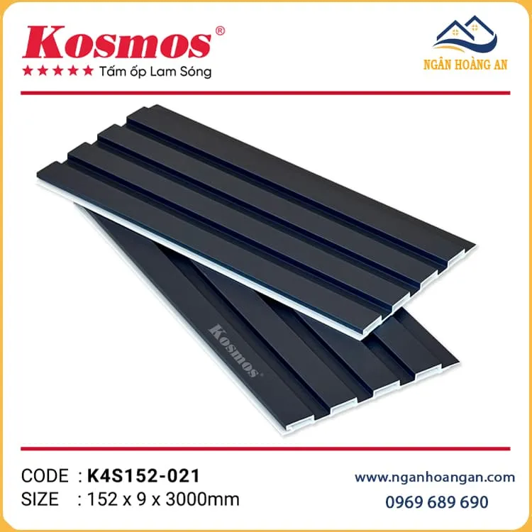 Nhựa Lam Sóng Giả Gỗ Ốp Tường Kosmos K4S152-021